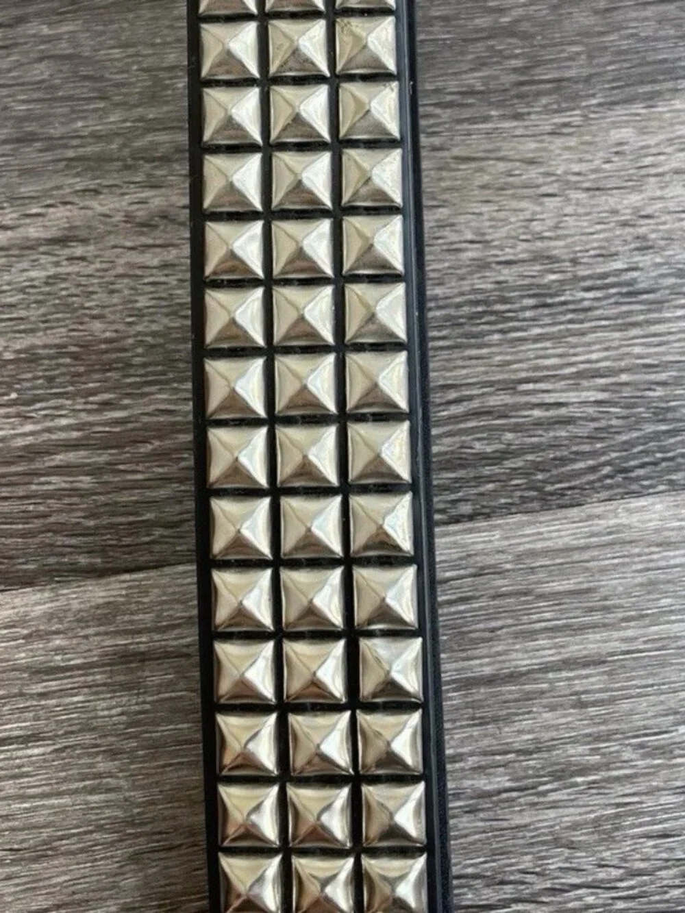 Vintage Hot Topic Pyramid Studded Belt Black Silver Tone Sz 36 Y2K Emo Goth Punk